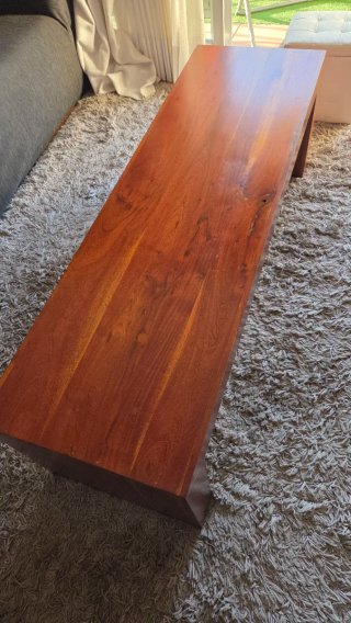 Mesa centro madera nogal maciza