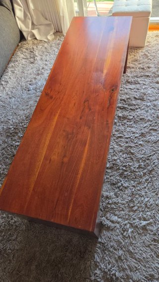 Mesa centro madera nogal maciza