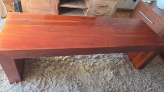 Mesa centro madera nogal maciza