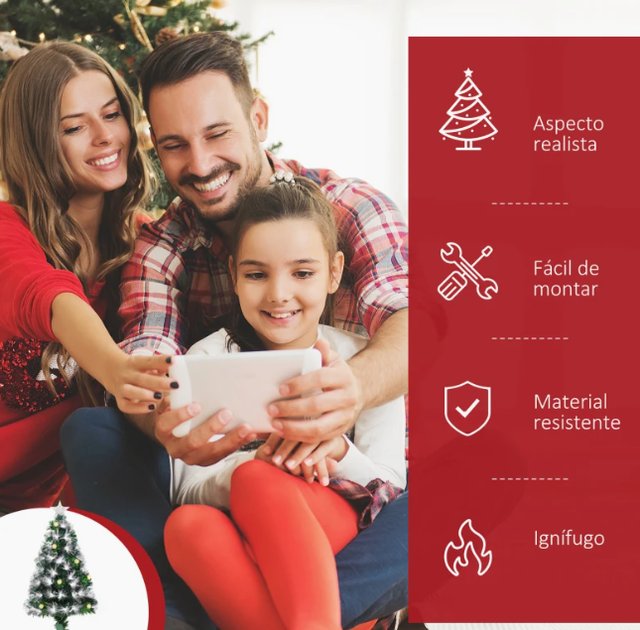 Árbol de Navidad Artificial 90cm Luces LED