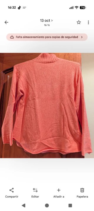 Jersey de punto color naranja.Muy buena calidad.