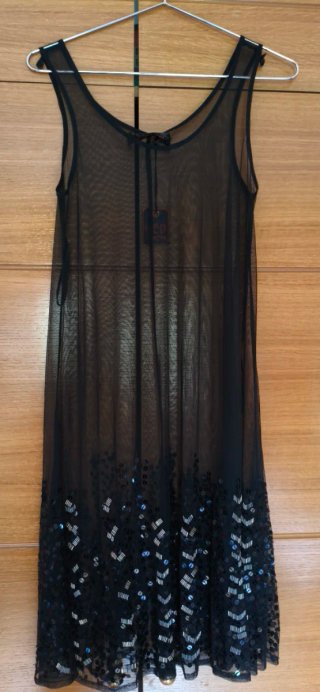 Vestido fiesta lentejuelas negro