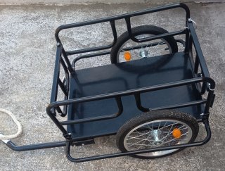 Remolque Bicicleta Acero Negro 130x73x48.5cm