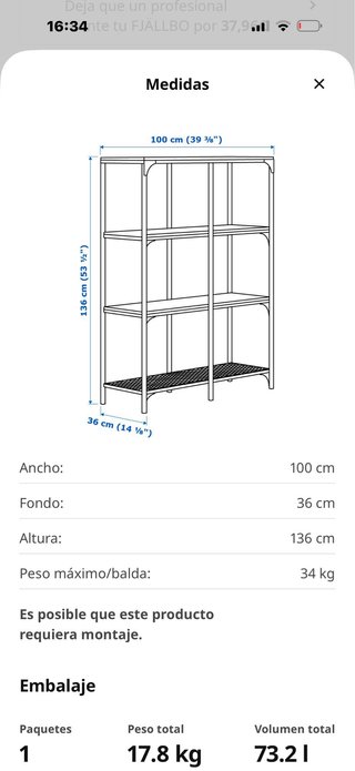 Scaffale Fjallbo Ikea (montato)