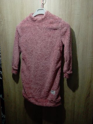 Vestido jersey rosa peluche