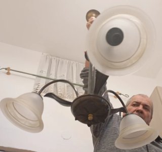 Lampadario ferro battuto