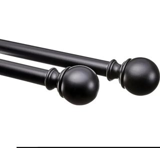 Barra Cortina Amazon Basics Extensible Negra