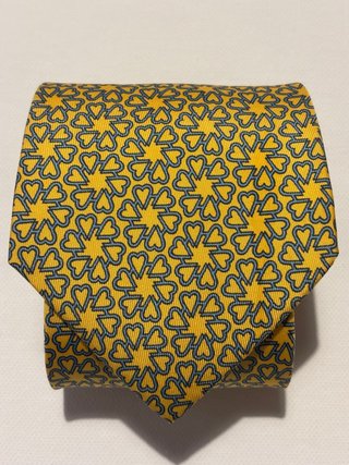 Corbata Hermès Amarilla y Azul