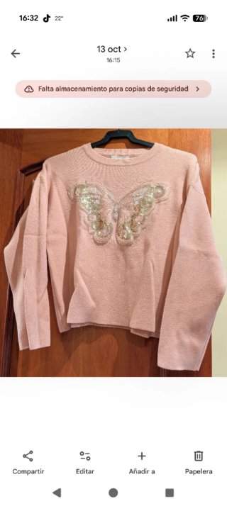 Jersey Rosa con Mariposa.Muy buena calidad