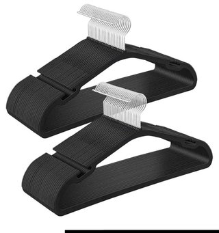 SONGMICS Perchas Plástico Negro x50