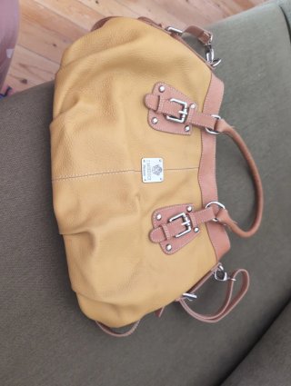 Bolso de piel I Medici amarillo y marrón