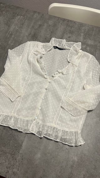 Blusa Zara Talla M Blanca