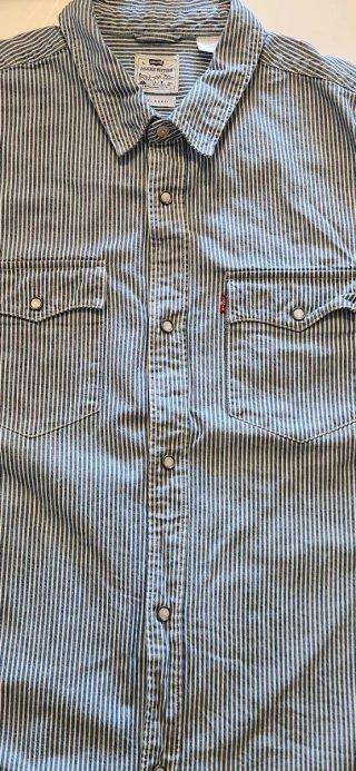 Camisa Levi's Rayas Azul y Blanco Talla L