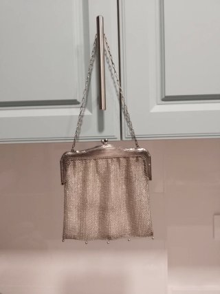 Bolso Malla Metálica Vintage Cadena