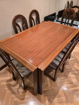 Mesa de Comedor Extensible y 6 Sillas