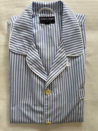 Pijama Rayas Blanco y Celeste Hombre