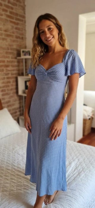 Vestido de lunares &Other Stories azul y blanco 42