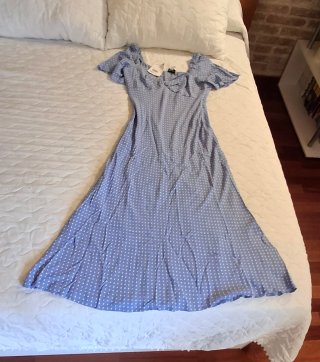 Vestido de lunares &Other Stories azul y blanco 42