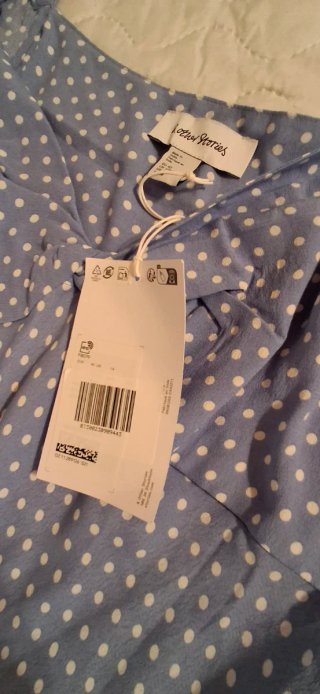 Vestido de lunares &Other Stories azul y blanco 42