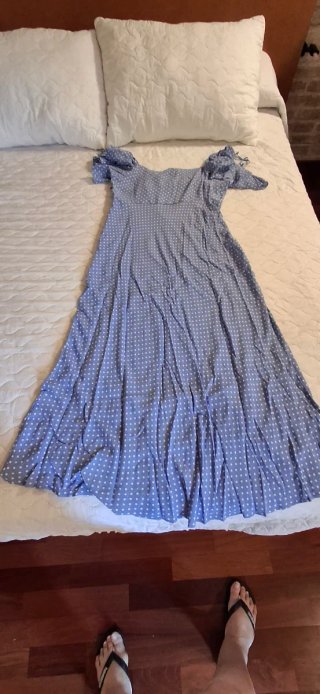 Vestido de lunares &Other Stories azul y blanco 42