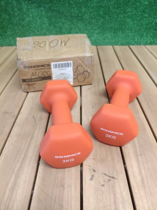 SONGMICS Juego de 2 Mancuernas 3 kg Naranja