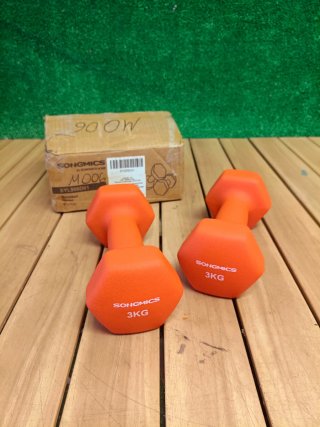 SONGMICS Juego de 2 Mancuernas 3 kg Naranja