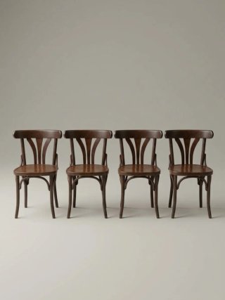 Set de 4 Sillas de Madera Curvada tipo Thonet