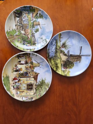 Set di 3 Piatti in Porcellana Olandese