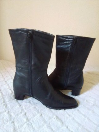 Botines  piel negros  mujer