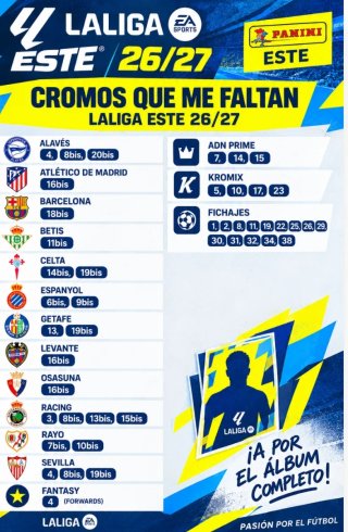 Cambio Cromos La Liga 26/27 Panini