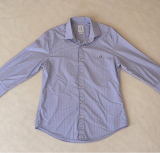 Camisa Calvin Klein Rayas Azul Talla 2XL