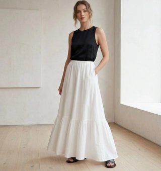 Falda larga crema & Other Stories