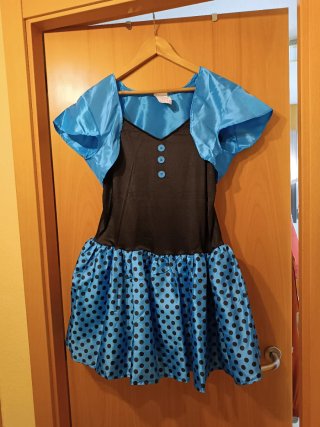 Vestido fiesta lunares azul y negro Talla L