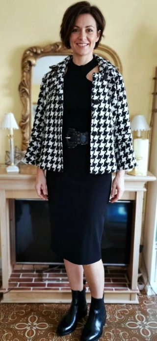 Chaqueta Bolero Estampado Pata de Gallo