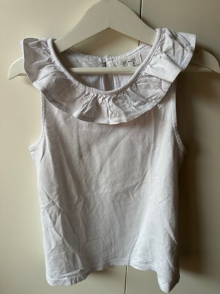 Camiseta Blanca Unit con Cuello Volante talla 9-10