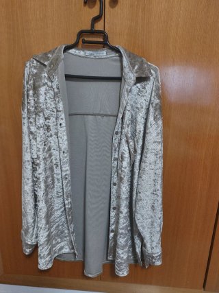 Chaqueta Terciopelo Pull&Bear Beige/Dorado