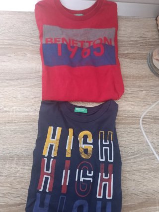 2 Camisetas Benetton Niño Talla 5-6 Años