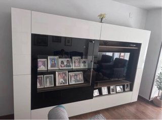 Mueble de salón moderno blanco y negro