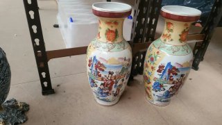 Jarrones de porcelana multicolor