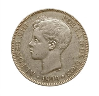 Moneda 5 Pesetas Alfonso XIII 1899