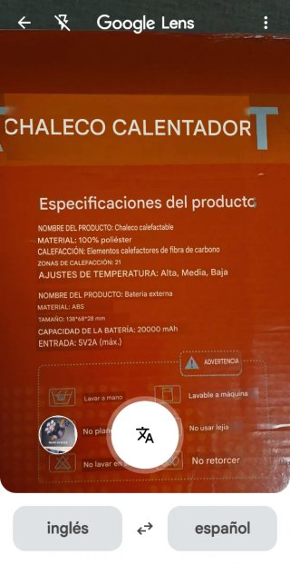Chaleco Calefactor  Talla S con Powerban incluida