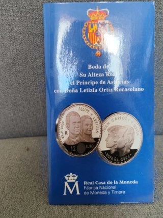 Cartera Oficial 12€ Plata Boda Felipe-Letizia