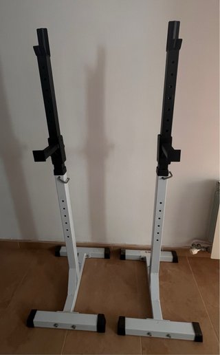 Soportes Barra Pesas y Sentadillas Regulables