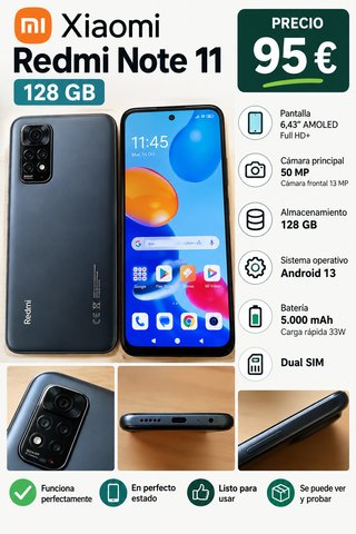 Xiaomi Redmi Note 11 128GB Grigio
