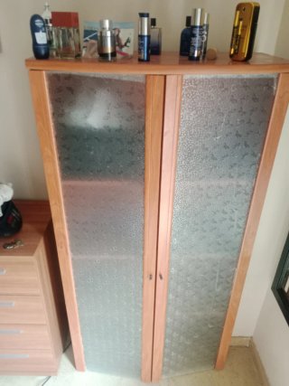 Mueble vitrina cristalera madera