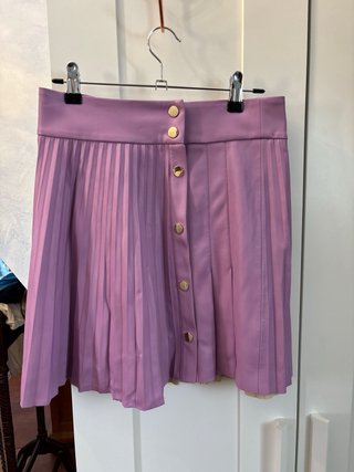 Falda Zara Morada Plisada