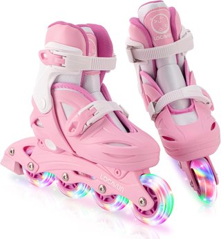 Patines en Línea Rosa con Luces Talla 30-35