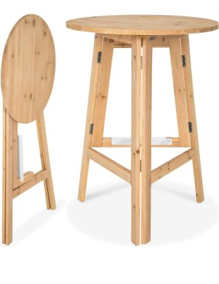 Mesa alta de madera maciza plegable