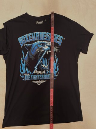 T-shirt Boxeur des Rues nera con grafica blu
