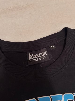 T-shirt Boxeur des Rues nera con grafica blu